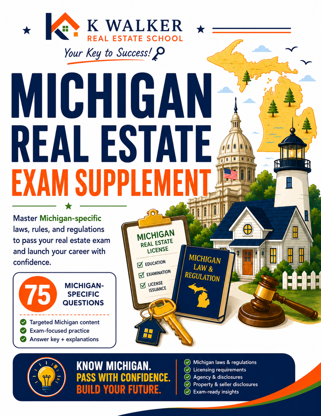Michigan Real Estate Exam Prep Bundle | Bootcamp Study Guide + State Exam Supplement PDF